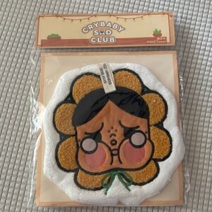Crybaby Sad Club Hand Towel with Floral Design By Popmart